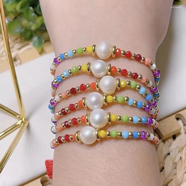 Charm-Armbänder, 10 Stück, bunte Perlen, Armband, feine Naturperlen, Damen, niedlich, verstellbare Seilquasten, perfekte Geschenke für Mädchen