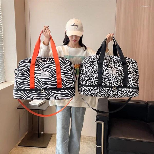 Seesäcke, große Damen-Reisetasche, Handgepäck, Zebra-Muster, Handtasche, Duffle-Schultertasche für Koffer