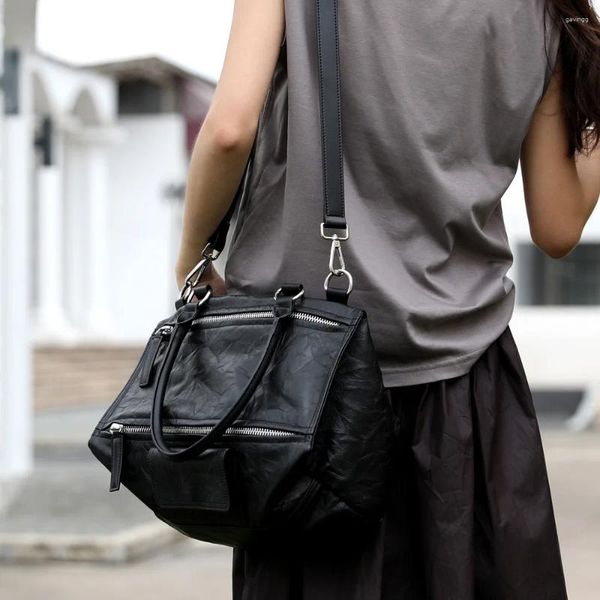 Женская сумка через плечо из натуральной кожи, женская сумка-мессенджер, зимняя крутая большая сумка, мягкая сумка через плечо для