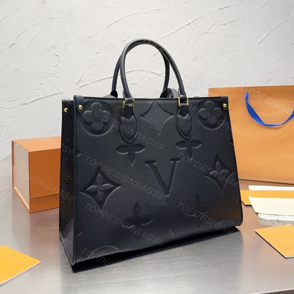 Borse firmate da uomo e da donna Borsa tote alla moda con cinturino Borse per la spesa in vera pelle di medie dimensioni Borsa di lusso Borse classiche Onthego