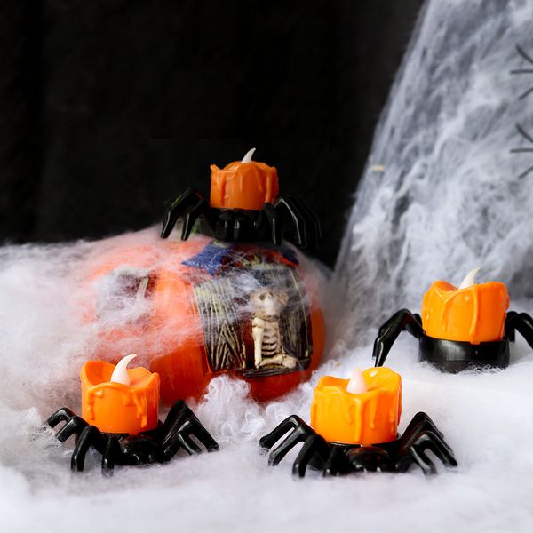 Cadılar Bayramı Örümcek Mum Işık Led Elektronik Işık Işık Atmosfer Dekorasyon Dekorasyon Parçaları Jack-O '-lantern