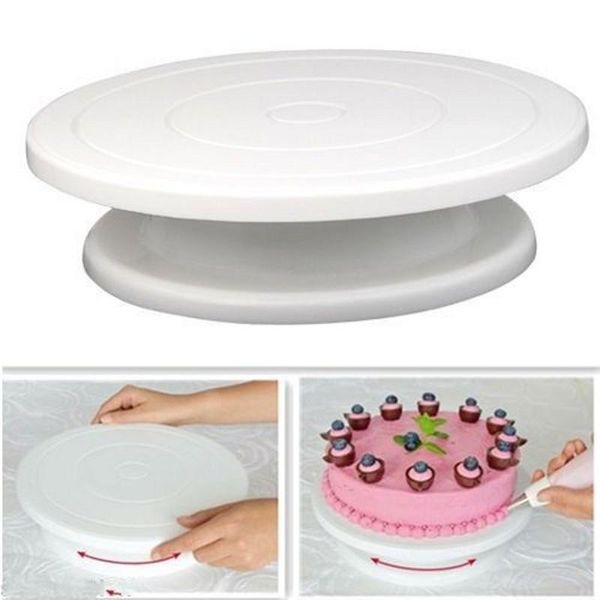 Strumenti di cottura Pasticceria Fai da te Decorazione di torte Giradischi Piatto di plastica Rotante Supporto rotondo antiscivolo Tavola rotante