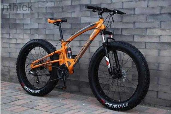 Pedais de bicicleta beia bicicleta mtb 26*4,0 pneus freio de disco biciclo de neve 27 velocidades de gordura de gordura de alumínio
