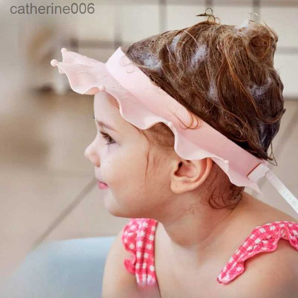 Cuffie per la doccia Cute Baby Bath Cuffia per doccia regolabile Bambini Infant Girl Boy Protezione per le orecchie Shampoo Bambini Lavaggio dei capelli Cappello Copricapo L231110