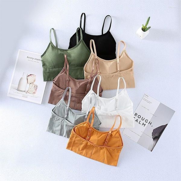 Camisoles Tanks Damen Sexy Nahtloses Straps-BH-Oberteil mit atmungsaktivem Brustpolster - Unterwäsche-Brustwickel-Dessous für Frauen