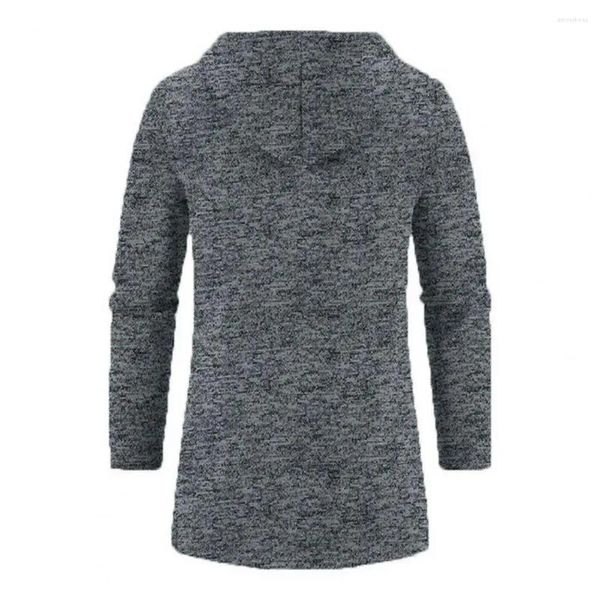 Jaquetas masculinas moda homens casaco elegante comprimento médio com capuz zíper cardigan versátil outerwear para outono / inverno encerramento