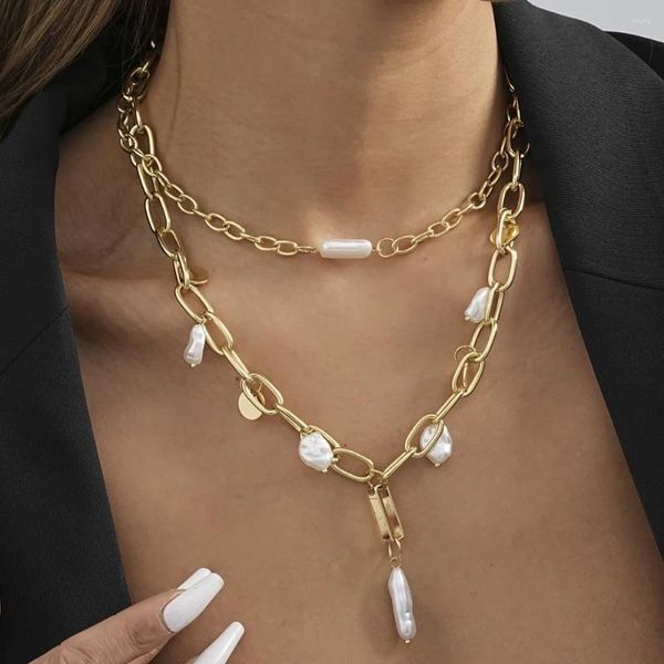 Ожерелья с подвесками, винтажное модное нерегулярное ожерелье с искусственным жемчугом, женское модное женское украшение для банкета, подарка, оптовая продажа