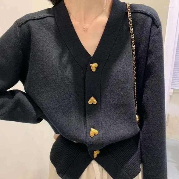 Женские трикотажные вязание v Neck Love Butte Sweater Mujer Y2K Одежда