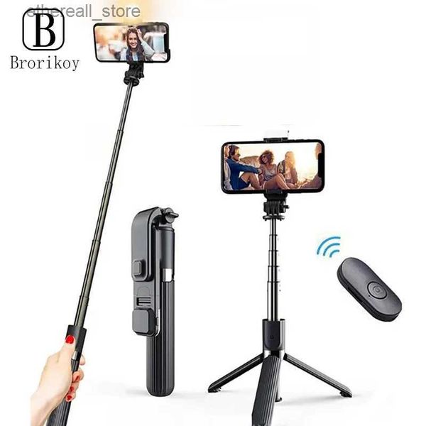 Selfie monopés sem fio bluetooth selfie vara tripé suporte dobrável para redmi iphone 12 samsung smartphone android ios titular q231110