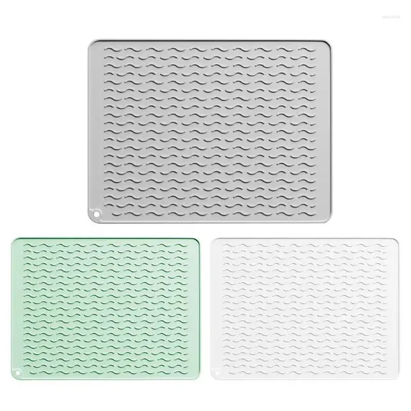 Tappetini da tavolo Tappetino per asciugare i piatti Tappetino per lavello in silicone flessibile antiscottatura resistente al calore per banconi Forniture da cucina