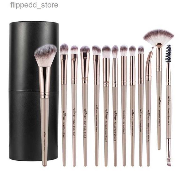 Pincéis de maquiagem Anmor 12 / 13Pcs Conjunto de pincéis de maquiagem Contour Make Up Brushes Sombra Blending Eye Lashes Sobrancelha Delineador Cosméticos Armazenamento de ferramentas Q231110