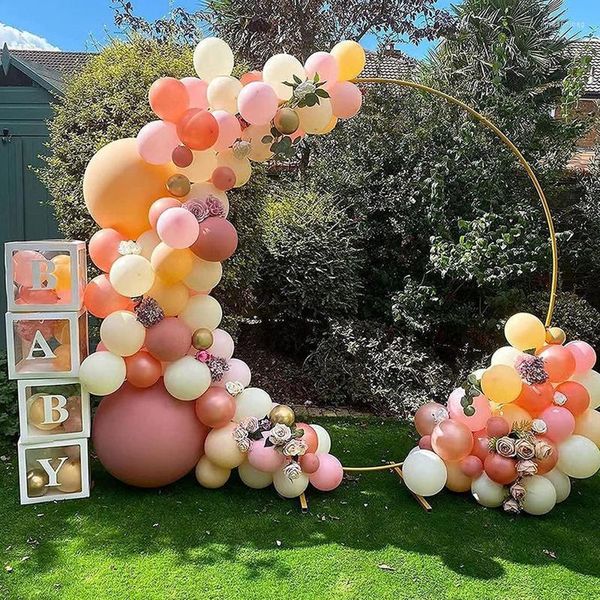 Decoração de festa Metal Wedding Balloon Arch Support Kit Outdoor Circle Circle Birthday Birthday Birthday Flower Decor