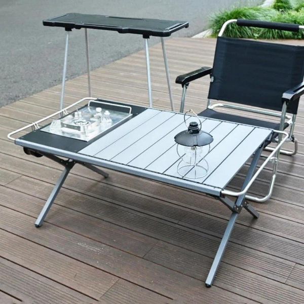 Camp Furniture Outdoor Camping Tisch aus Aluminiumlegierung, tragbar, Eierrolle, leicht, für Picknick, Abendessen, Schreibtisch, zusammenklappbar, IGT Tactical