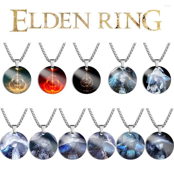 Anhänger Halsketten Spiel Elden Ring Ranni Die Hexe Cosplay Farbdruck Edelstahl Halskette Schlüsselbund Für Frauen Männer Pullover Rucksack Auto