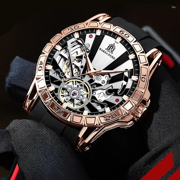 Relógios de pulso Tourbillon Mecânico Mens Relógio Luxo Casual Design de Moda Automático Esportes À Prova D 'Água Masculino Relógio de Pulso Relogio Feminino