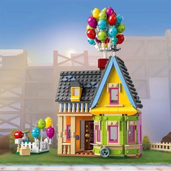 Especialista da cidade Flying Balloon Up House Compatible 43217 TenseGrity Sculpture Blocks Modular Blocks Bricks Friends Toy for Kids 231109