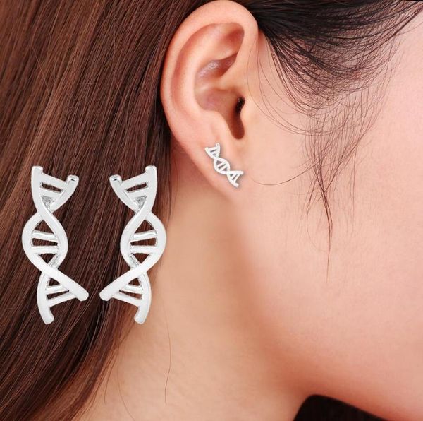 Ohrstecker Modische Double Cute DNA Molecular für Frauen verweben Moleküle Spin Schmuck