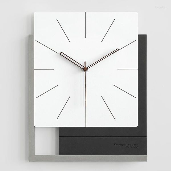Relógios de parede quadrado Relógio minimalista Sala de estar nórdica Luxo