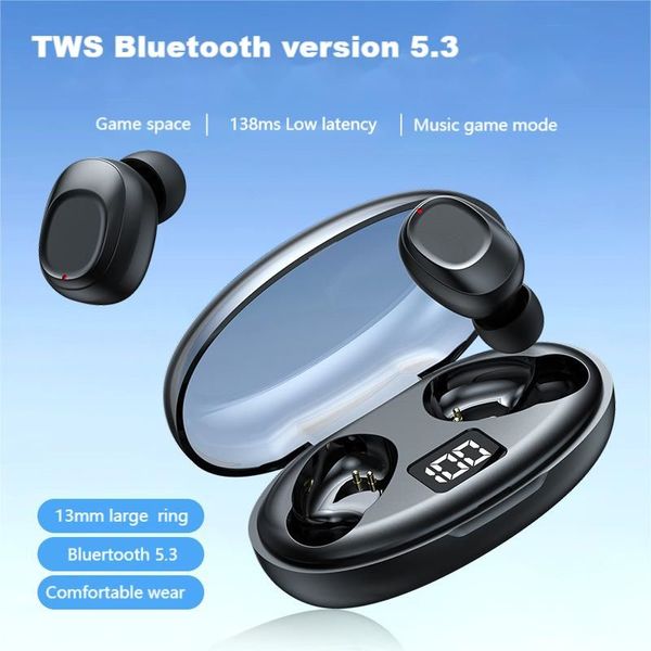 Auricolare wireless Auricolare sportivo TWS Cuffie Bluetooth Auricolare in-ear K50 Modello Due auricolari con microfono integrato Display LED Cuffie di alta qualità