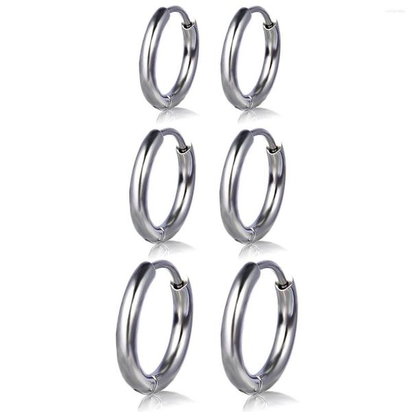 Brincos de argola de aço inoxidável Cartilagem hipoalergênica Tragus concha daith huggie tamanho 8mm 10mm 12mm