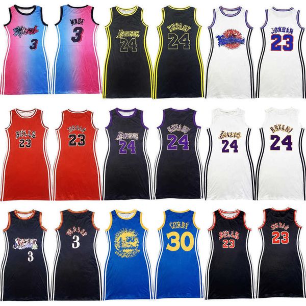 Einzelhandelskleider für Frauen-Basketball-Baby-Ausstattungs-reizvolles beiläufiges Sommer-Kleid mit Seiten bedruckter ärmelloser Overall-Rock