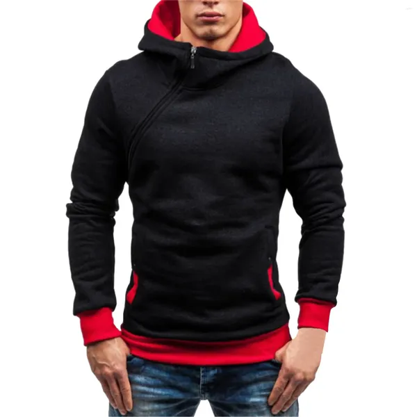 Erkek Hoodies 2023 Sweatshirts Slim Pullover Hoody Sweatshirt Erkek Diagonal Fermuar Man Hood