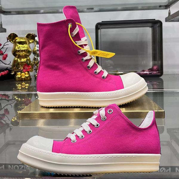 Stivali per scarpe casual Donne rose Rosse La caviglia traspirabili tela traspirabili con sneaker ad alto taglio a pizzo flat-up Spring Autumn Big Size Femmina femmina