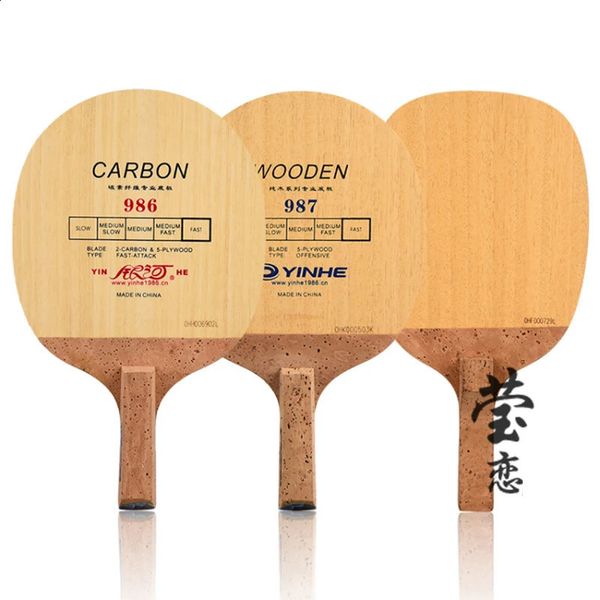 Borrachas de tênis de mesa Original yinhe 986 987 989 lâmina de tênis de mesa JS japonês penhold carbo ataque rápido loop ofensivo jogo de ping pong 231109