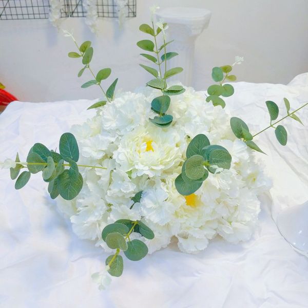 40cm decoração de casamento flor artificial peônia branca cereja beijando bola para o dia dos namorados casa mesa centerpices ornamento