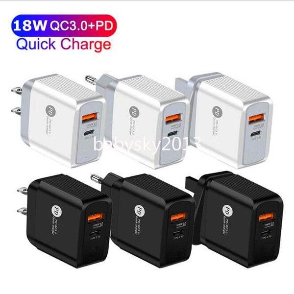 25W 18W 20W PD Typ C Ladegerät Adapter QC3.0 3A USB-C Quick EU US Wandladegeräte für iPhone 12 11 13 14 15 Samsung Xiaomi B1