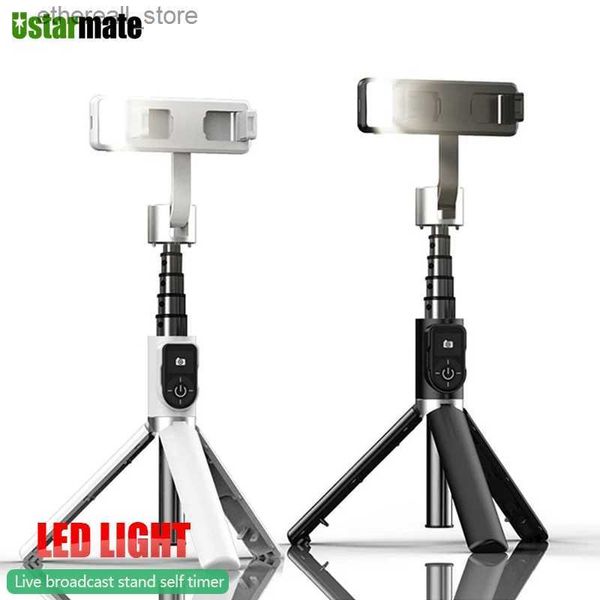 Selfie Monopods Taşınabilir Katlanır Selfie Stick, Kablosuz Bluetooth Cep Telefon Tutucusu ile İPhone Stand Stand Q231110