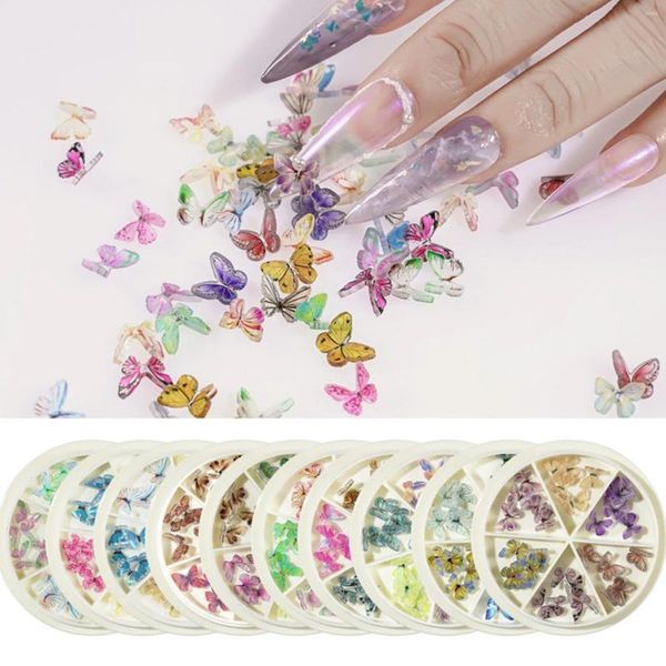 Decorações de arte de unhas adesivos de dragão para unhas acessórios 3D mix 30 conjunto e borboleta em suprimentos de artesanato DIY sabonete glitter