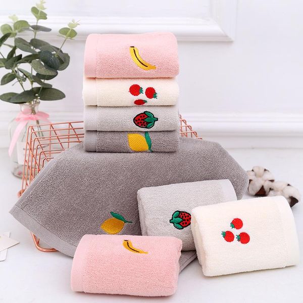 Asciugamano in cotone per bambini morbido peluche da bagno bambino carino frutta viso comodo bagno per il bagno casuale 4 colori