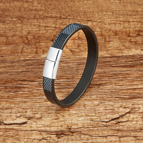 Charm Armbänder Einfache Herren Edelstahl Mode Leder Personalisierte Magnetschnalle Armband Schmuck Großhandel