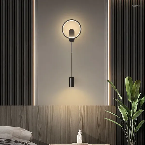 Lampada da parete ZK50 Comodino Camera da letto Nordic Semplice Creativo Linea sospesa Corridoio Soggiorno Decorazione di sfondo