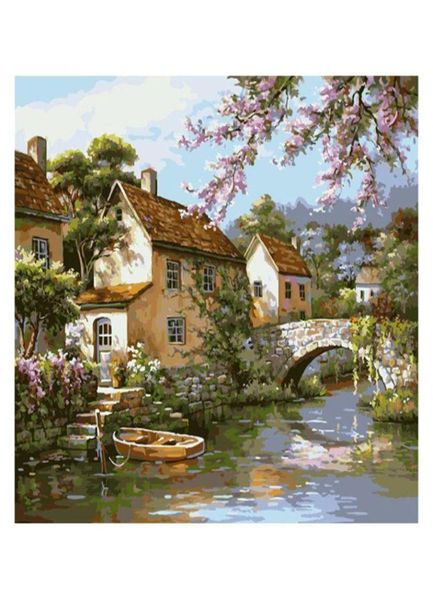 Pinturas Q1JA Pintura por números Kits Canvas DIY Decoração de casa para adultos e crianças sem moldura 16 x 20 InchLandscape1743217