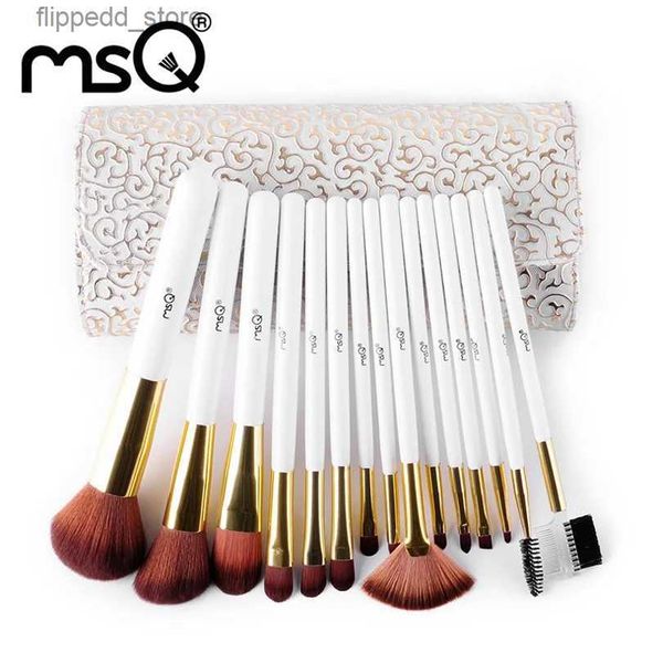 Make-up-Pinsel MSQ, römischer Stil, 15-teiliges Make-up-Pinsel-Set, hochwertiges weiches Haar, professionelles Kosmetik-Werkzeug, komplettes Set mit PU-Ledertasche, Make-up Q231110
