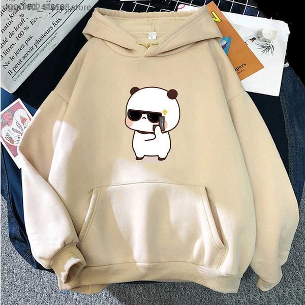 Felpe con cappuccio da uomo Felpe Cartoon Bubu Dudu Felpe con cappuccio grafiche Divertente Panda Bear Felpa Manica lunga Pullover Ragazze Kawaii Y2k Sudadera Abbigliamento donna Uomo Q231110