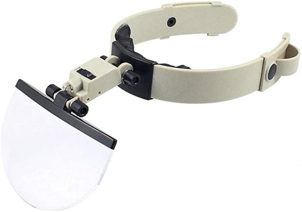 Lupenbrille LED Kopfmontage Lesestickerei Wartungshelm Lupe Optische Linse 4 Stück Linse 2X 3,8X 4,5X 5,5X 230410