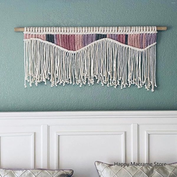Tapeçarias macrame decoração de casa peça de parede acima da cama cabeceira sotaque boho casa aquecimento presente berçário