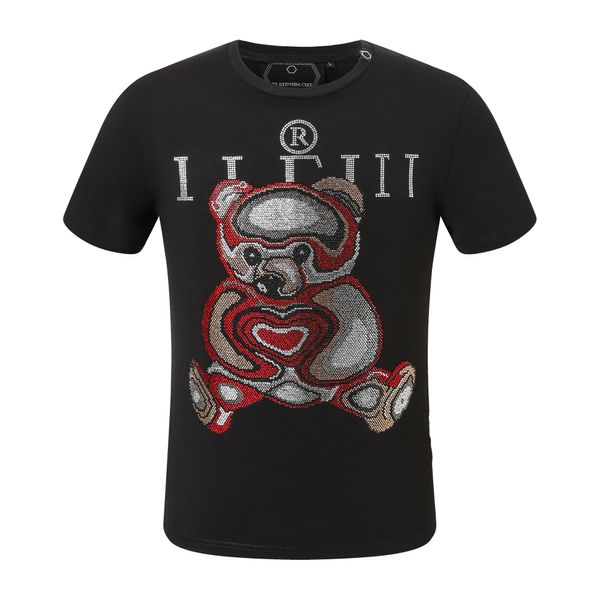 FASHION style Phillip Plain T-shirt da uomo designer PP Skull Diamond t-shirt Manica corta Dollaro Orso bruno Marca O-Collo Teschi di alta qualità Parigi T-shirt Polo in PP pp28