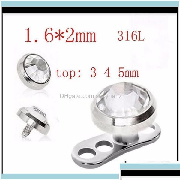 Fişler Tüneller Jewelryplugs 316L Paslanmaz Çelik Cilt Dalgıç Piercing Micro Dermal Mücevher Vücut Damlası Teslimat XS0BX DHMZE