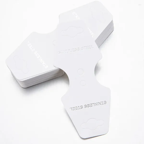 Schmuckbeutel 50 Stück Flodable White Paper Card für Edelstahl-Halsketten-Armband-HängedisplayVerpackung DIY-Einzelhandelspreiskarten