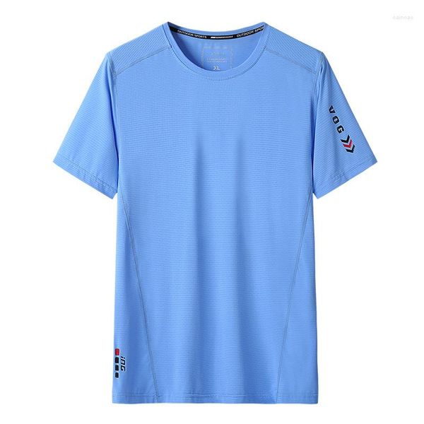 Мужские футболки T 9xl Men Ice Silk Cool Plus Size Футболки Summer Man Solid Color Quick Dryable Deathable Loce Thin Tops