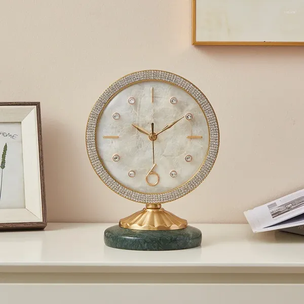 Relógios de parede Moderno Relógio de Mesa de Luxo Sala de estar Simples Latão Elegante Estética Original Moda Reloj Mesa Decoração de Casa