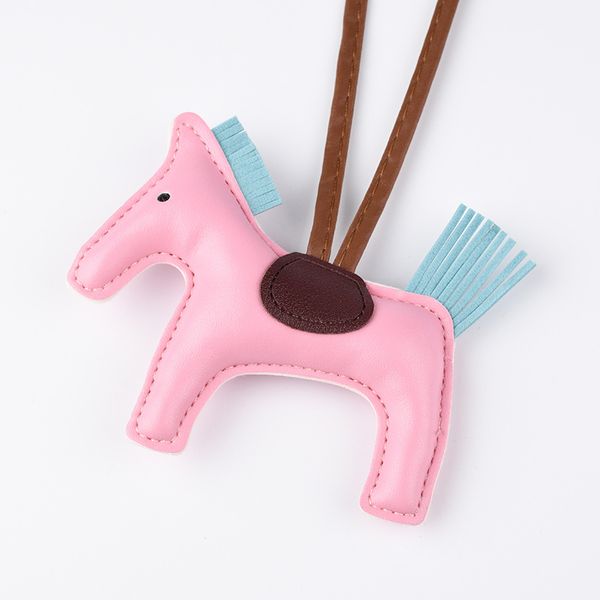 Portachiavi in pelle PU di design alla moda Portachiavi a forma di cavallo del fumetto H Decorazione pendente pony per accessori con ciondolo per borsa da donna Commercio all'ingrosso