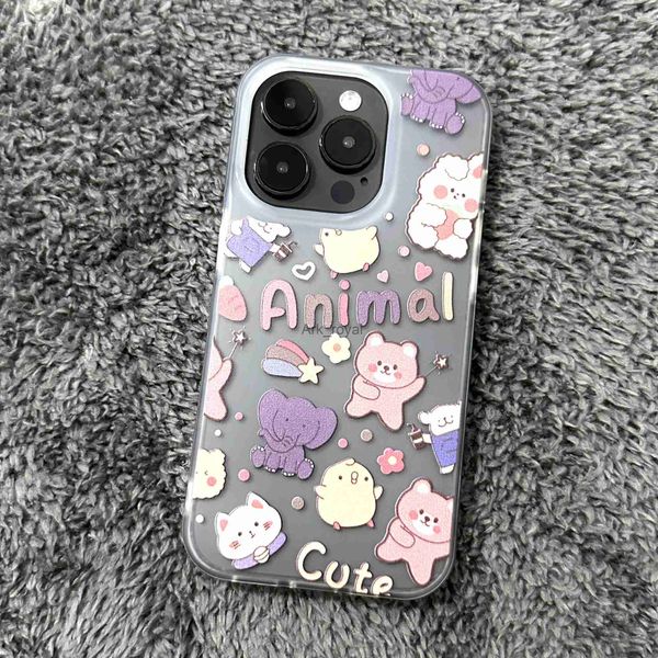 Чехлы для мобильных телефонов Good Life Cute Anima Case для IPhone 15 14 13 12 Pro 14pro max Clear Hard TPU Противоударная задняя крышка Скраб Оригинальные чехлы J231110