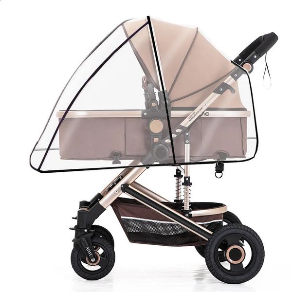 Winkelwagenhoezen Universele kinderwagen regenhoes baby-auto weer wind zonnescherm transparant ademend trolley paraplu regenjas accessoires 231109