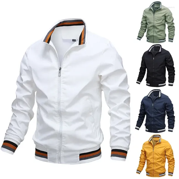 Jaquetas masculinas jaqueta homens primavera outono sólido manga longa casaco outwear grosso fino ajuste casacos 2023 gota