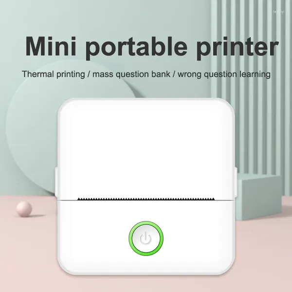 Mini impressora de etiquetas térmica inteligente bolso portátil po sem fio bluetooth adesivo miniprint impressão papel rosa branco